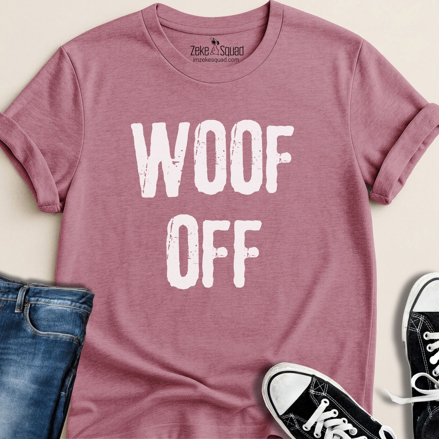 Woof Off Grunge Style T-shirt - Zeke Squad