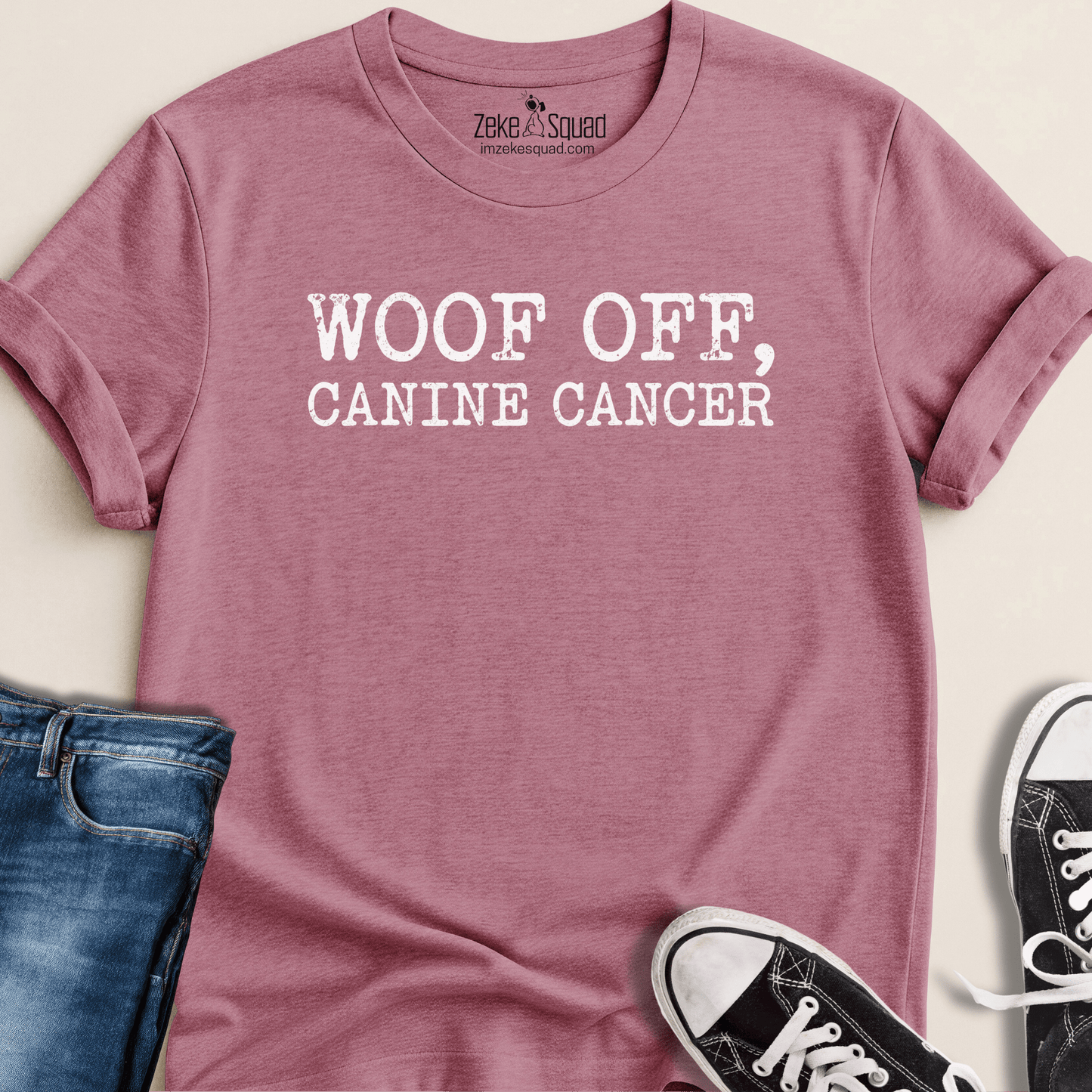 Woof Off, Canine Cancer T-shirt - Zeke Squad