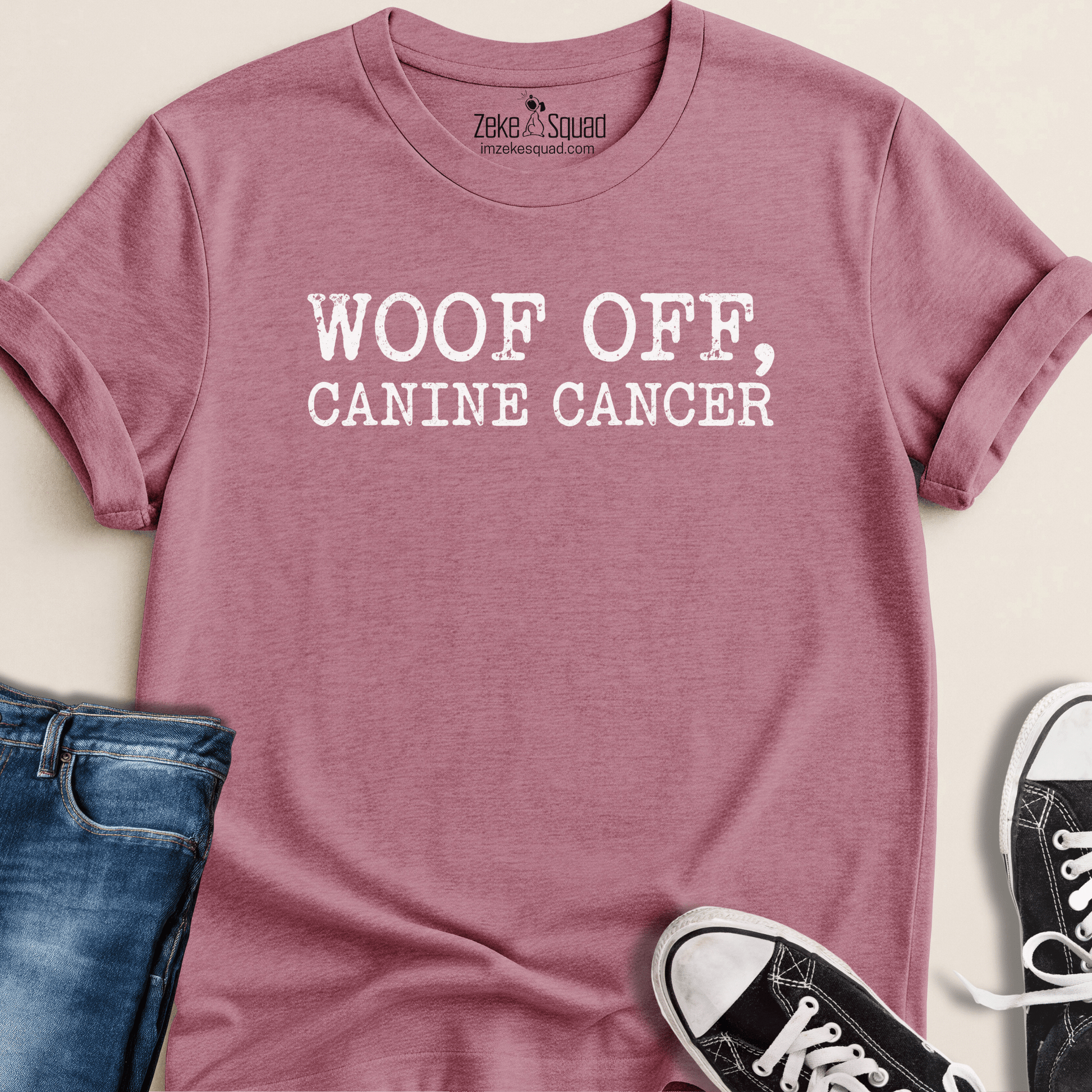 Woof Off, Canine Cancer T-shirt - Zeke Squad