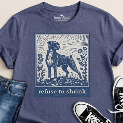 Refuse To Shrink Boxer Linocut T-shirt - Zeke Squad