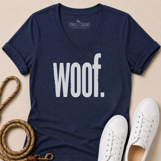 Woof Women's V-Neck - Zeke Squad