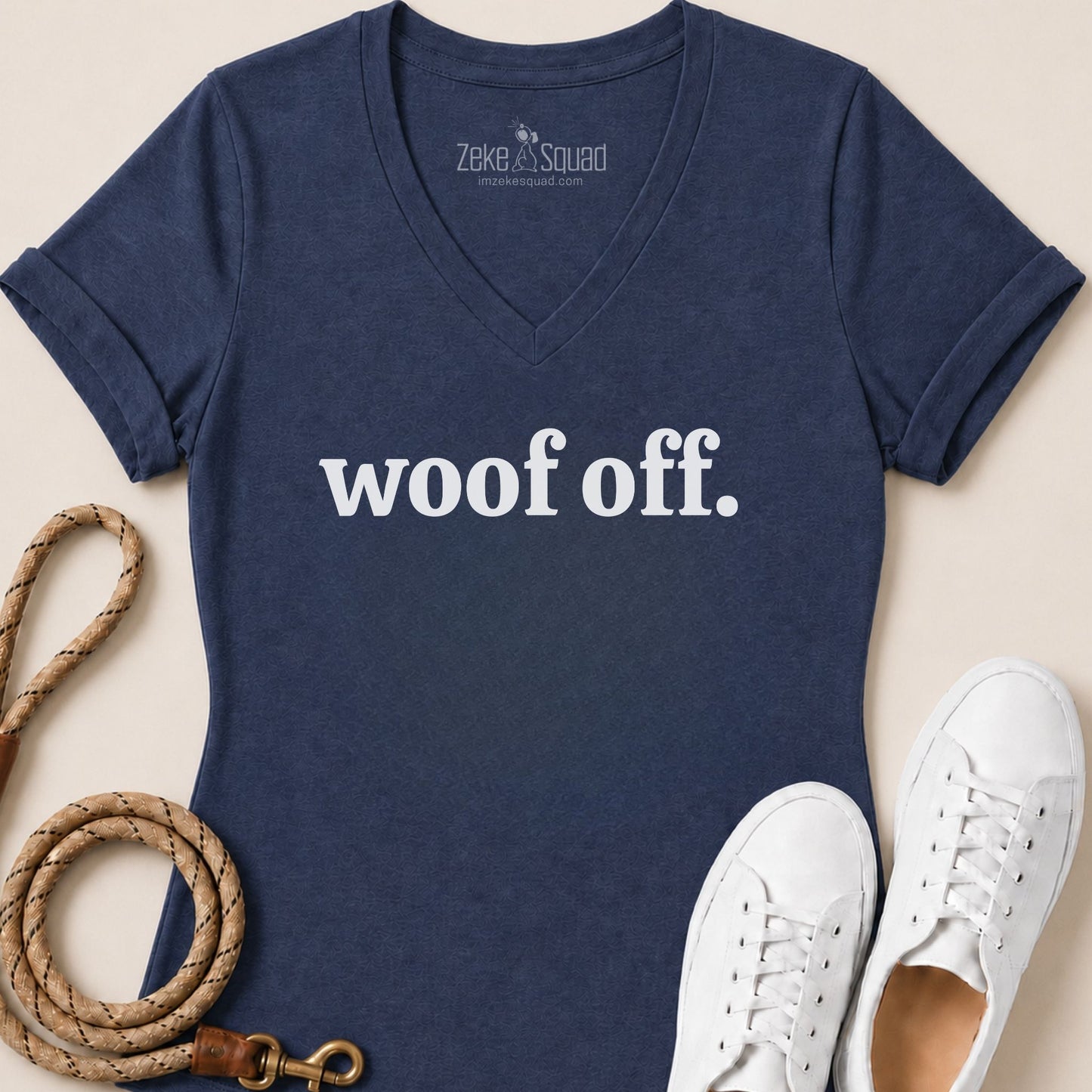 Woof Off Women's V-Neck T-Shirt
