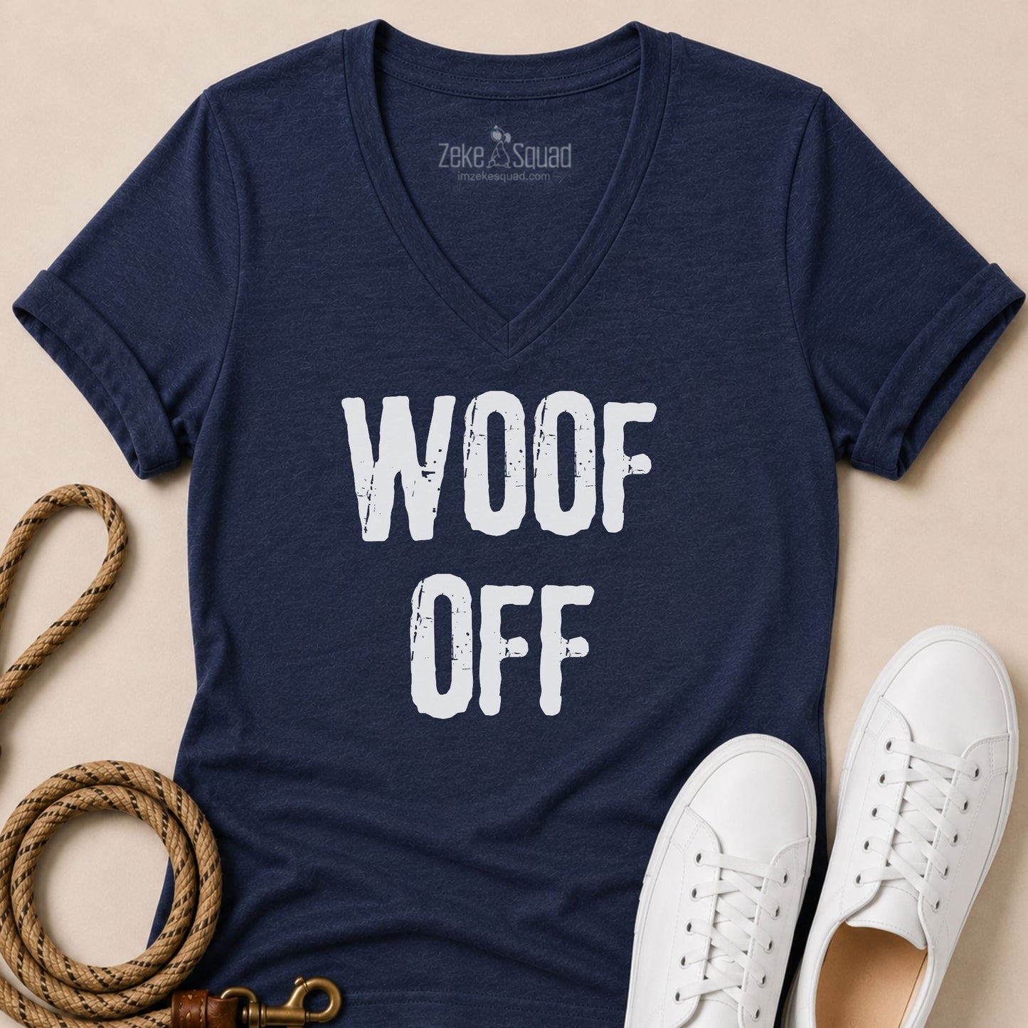 Woof Off Grunge Women's V-neck