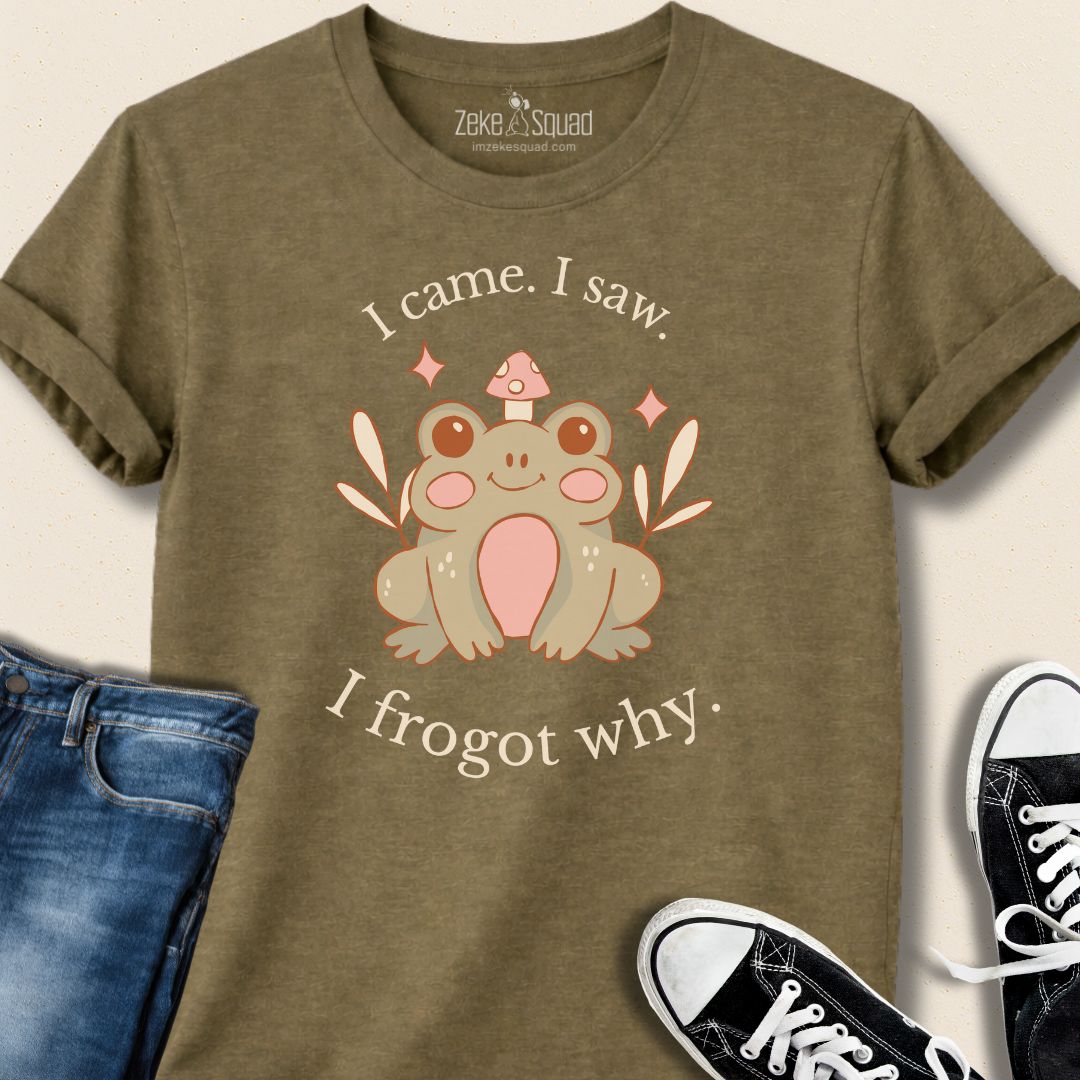 I Came I Saw I Frogot Why T-shirt - Zeke Squad