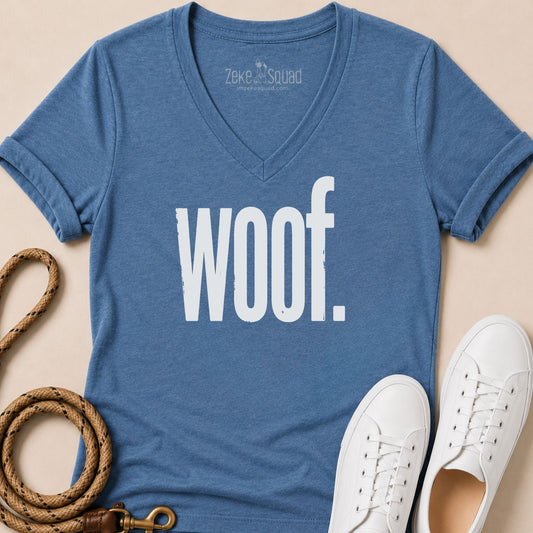 Woof Women's V-Neck - Zeke Squad