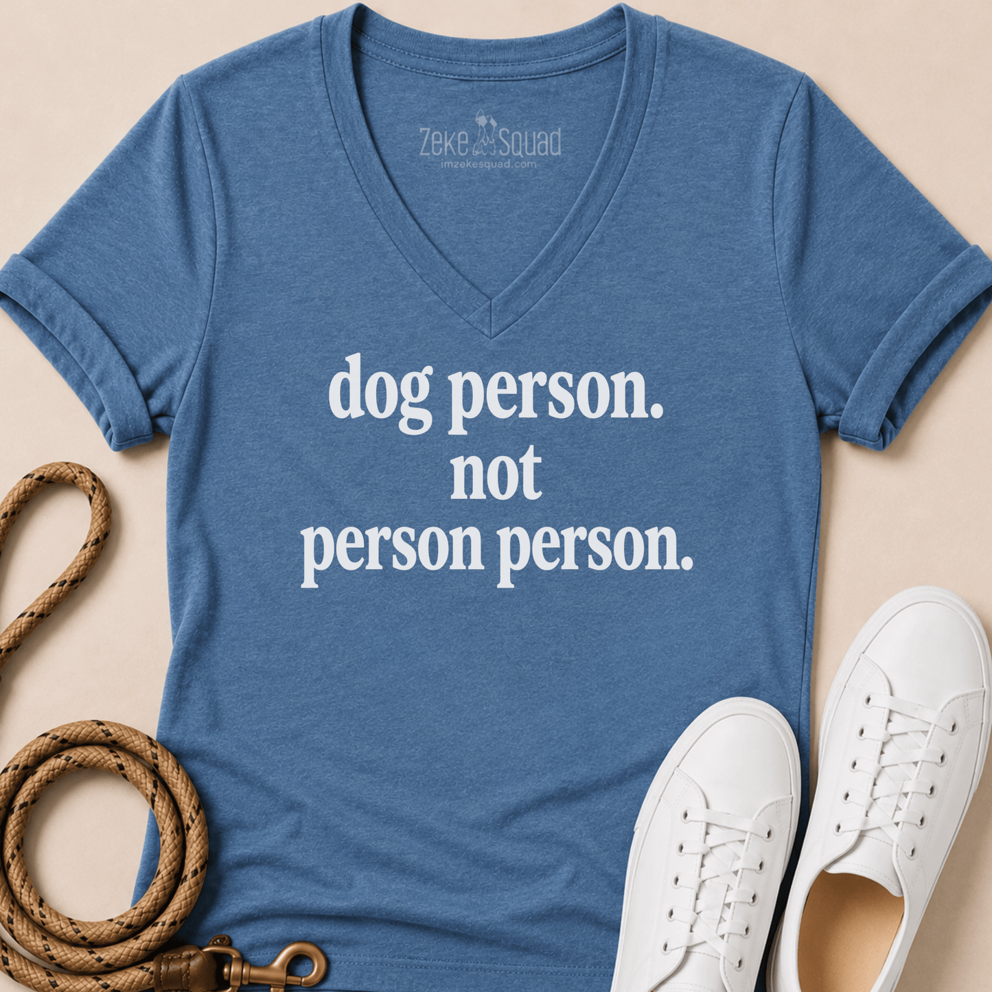 Dog Person. Not Person Person V-neck - Zeke Squad