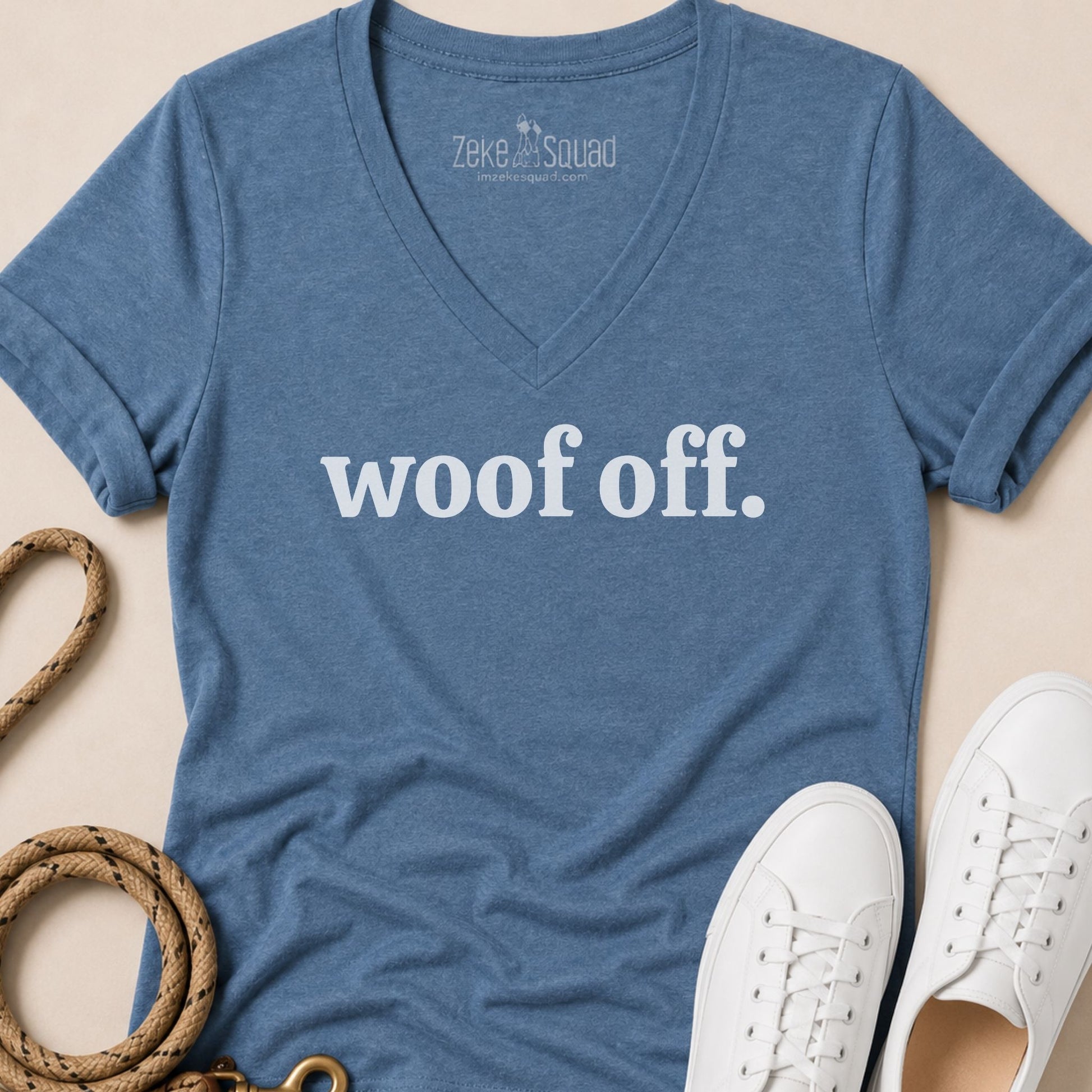 Woof Off Women's V-neck - Zeke Squad