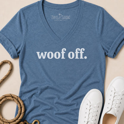 Woof Off Women's V-neck - Zeke Squad