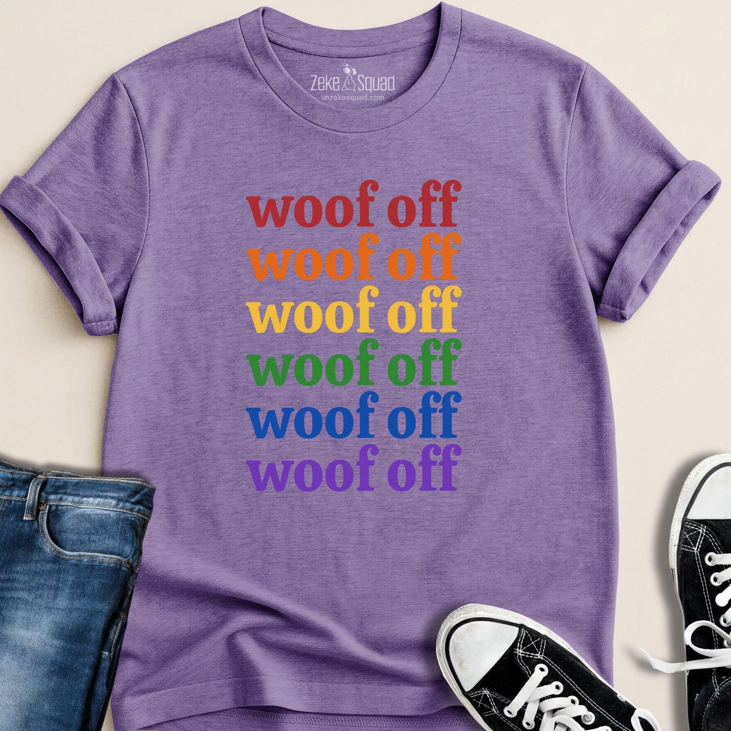 Woof Off Rainbow T-shirt