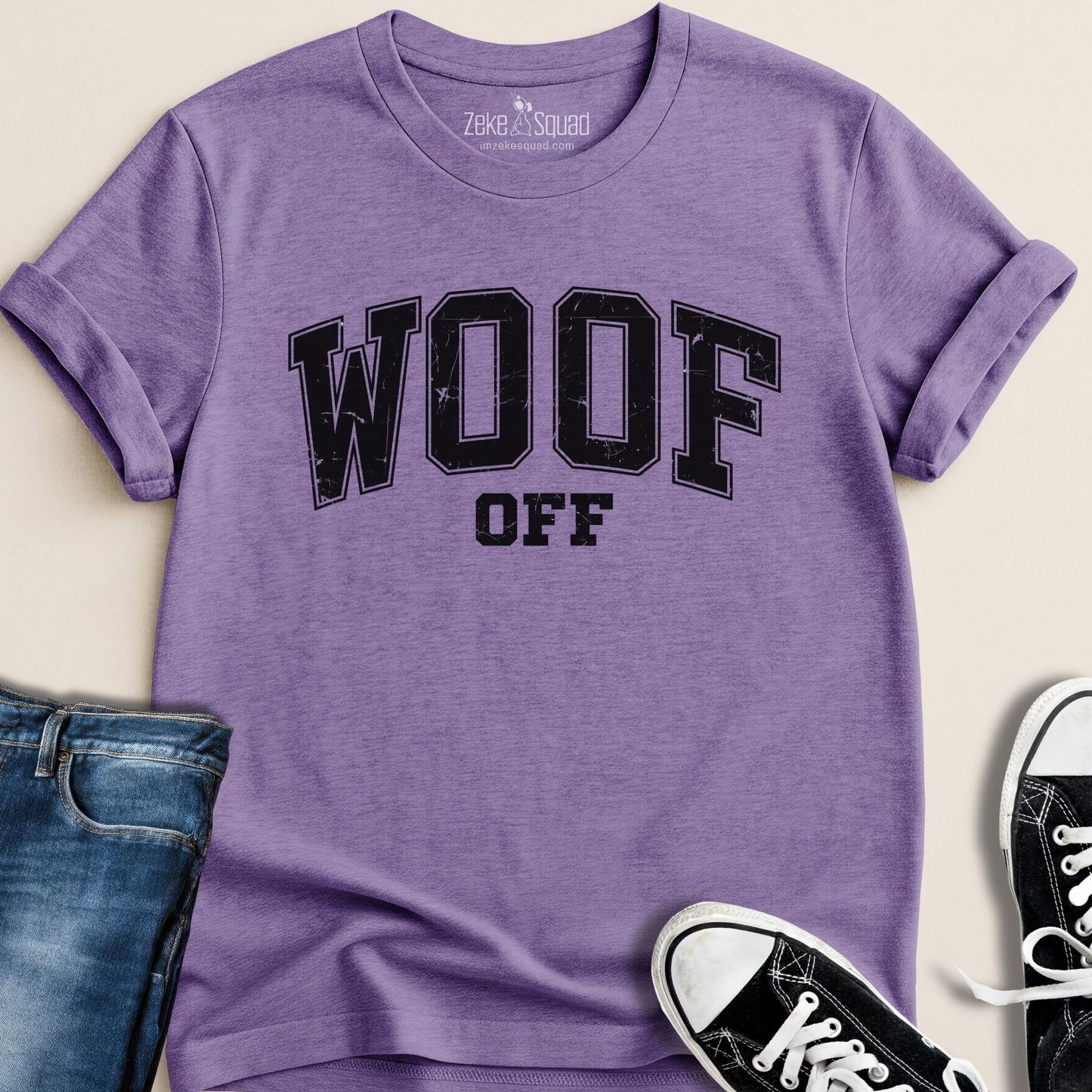 Woof Off Collegiate Style T-shirt - Zeke Squad