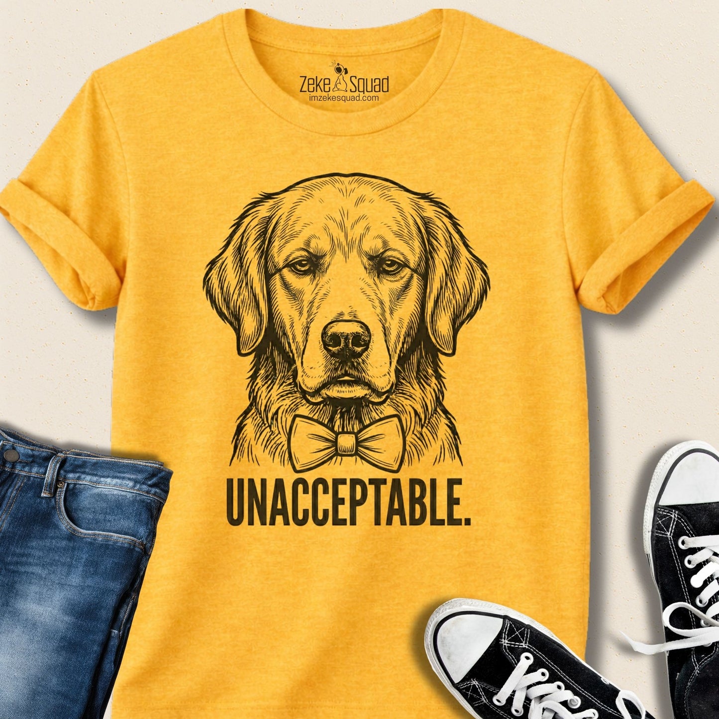 Unacceptable. Dog Person T-shirt - Zeke Squad