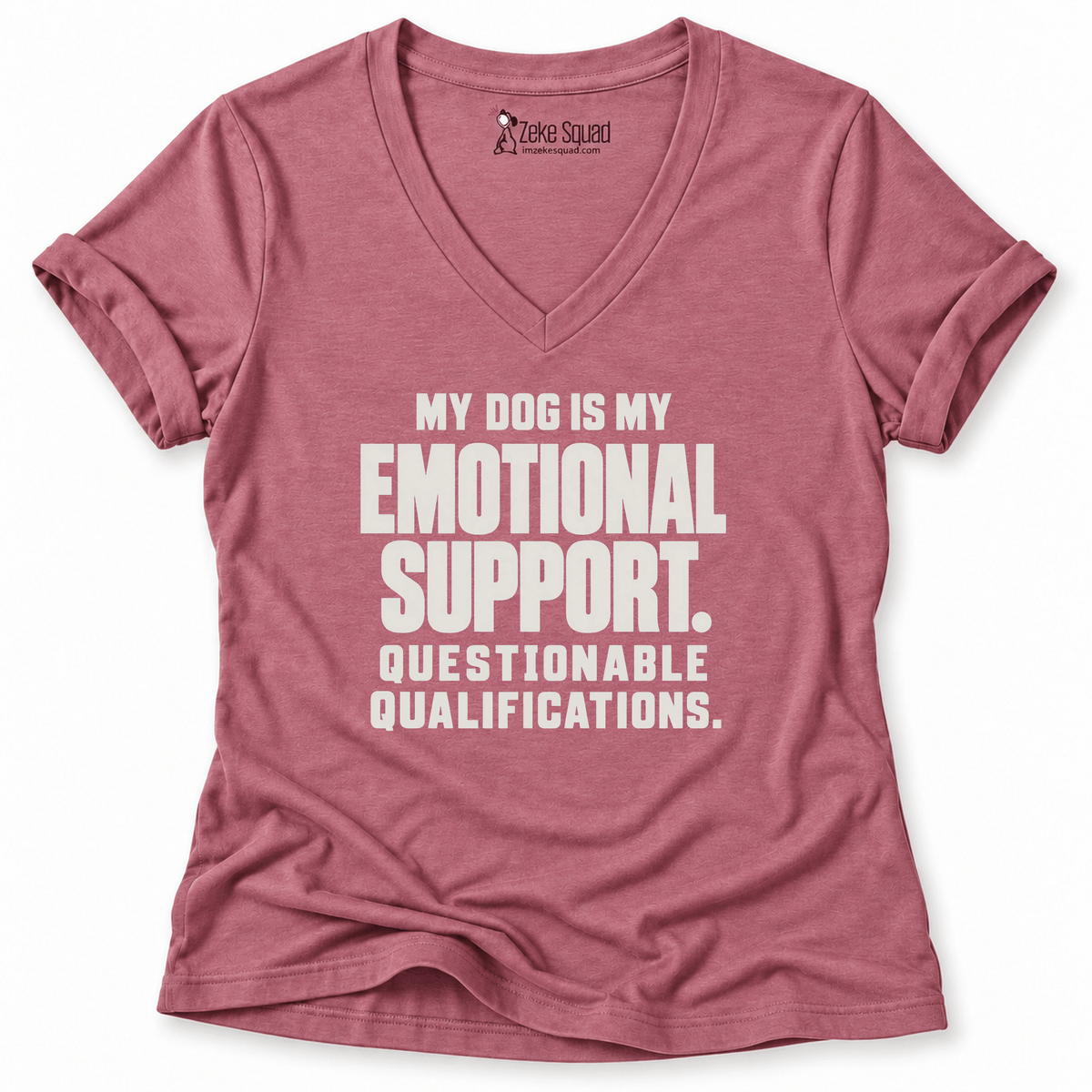 Emotional Support Women's V-neck - Zeke Squad