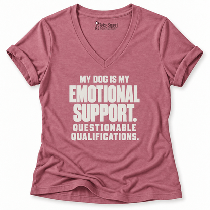 Emotional Support Women's V-neck - Zeke Squad
