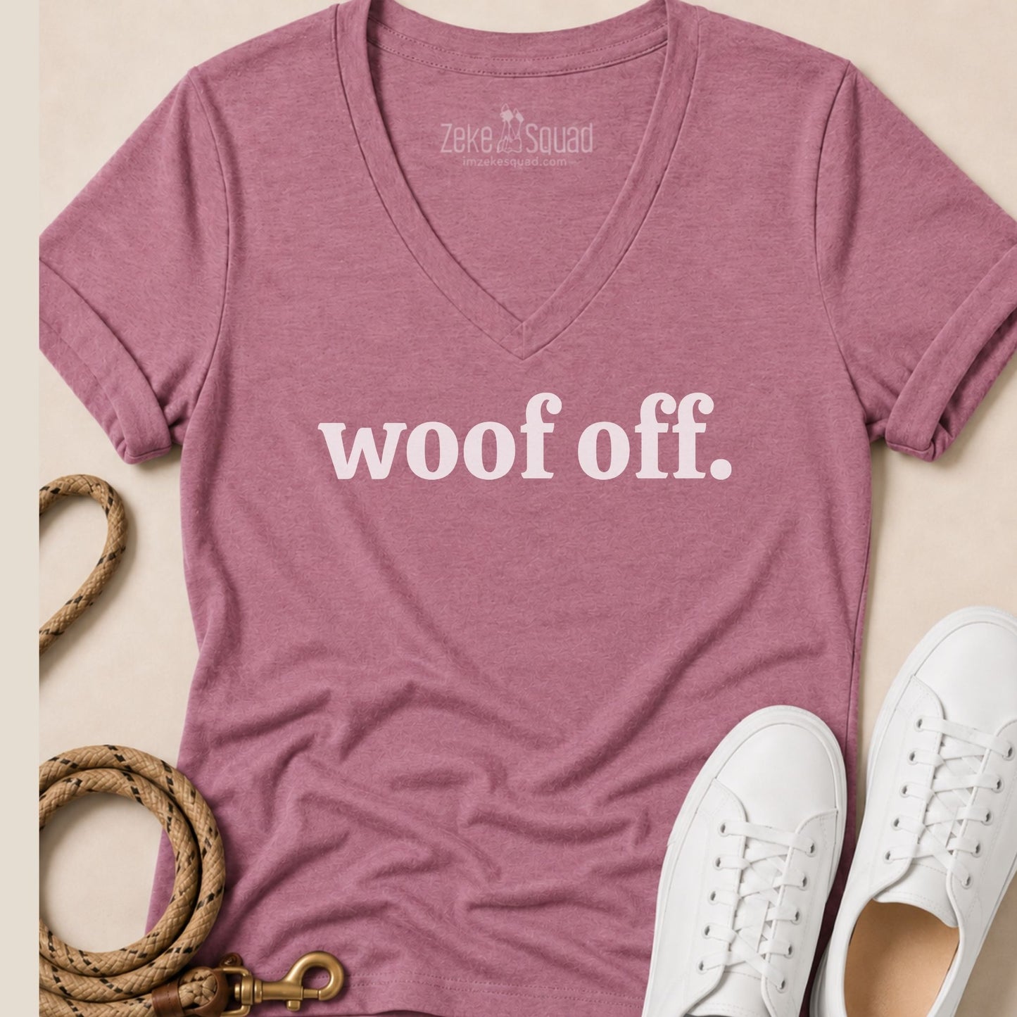 Woof Off Women's V-neck - Zeke Squad