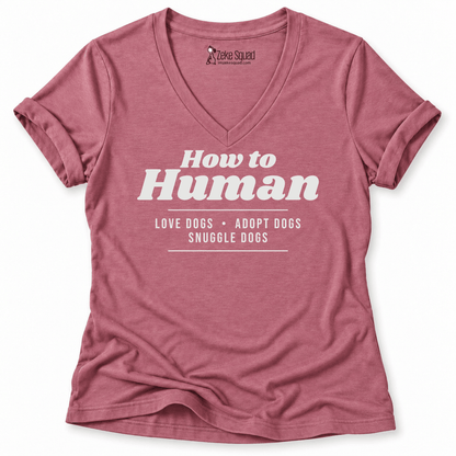 How To Human Women's V-neck - Zeke Squad