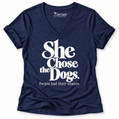 She Chose the Dogs Women's V-neck - Zeke Squad