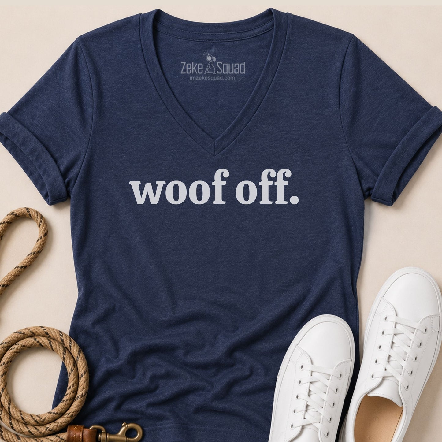 Woof Off Women's V-neck - Zeke Squad