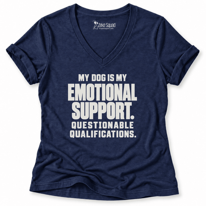 Emotional Support Women's V-neck - Zeke Squad