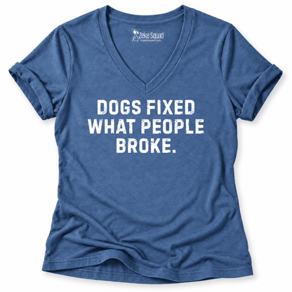 Dogs Fixed Women's V-neck - Zeke Squad