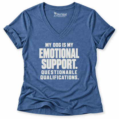 Emotional Support Women's V-neck - Zeke Squad
