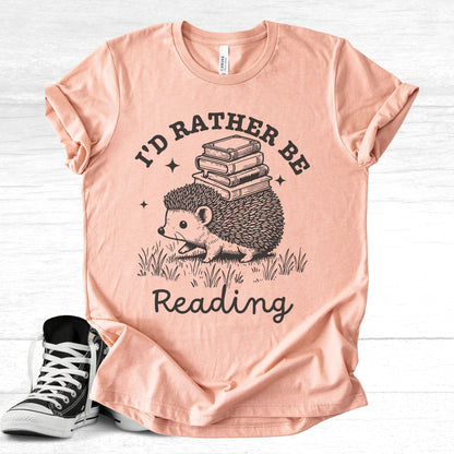 Unisex Zeke Squad T-shirt with the phrase “I’d Rather Be Reading” in bold minimalist style.
