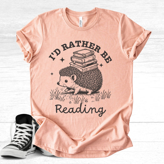 Unisex Zeke Squad T-shirt with the phrase “I’d Rather Be Reading” in bold minimalist style.