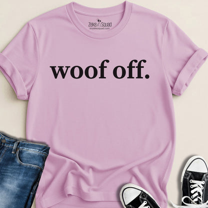 Woof Off tee in lilac for dog people | Zeke Squad
