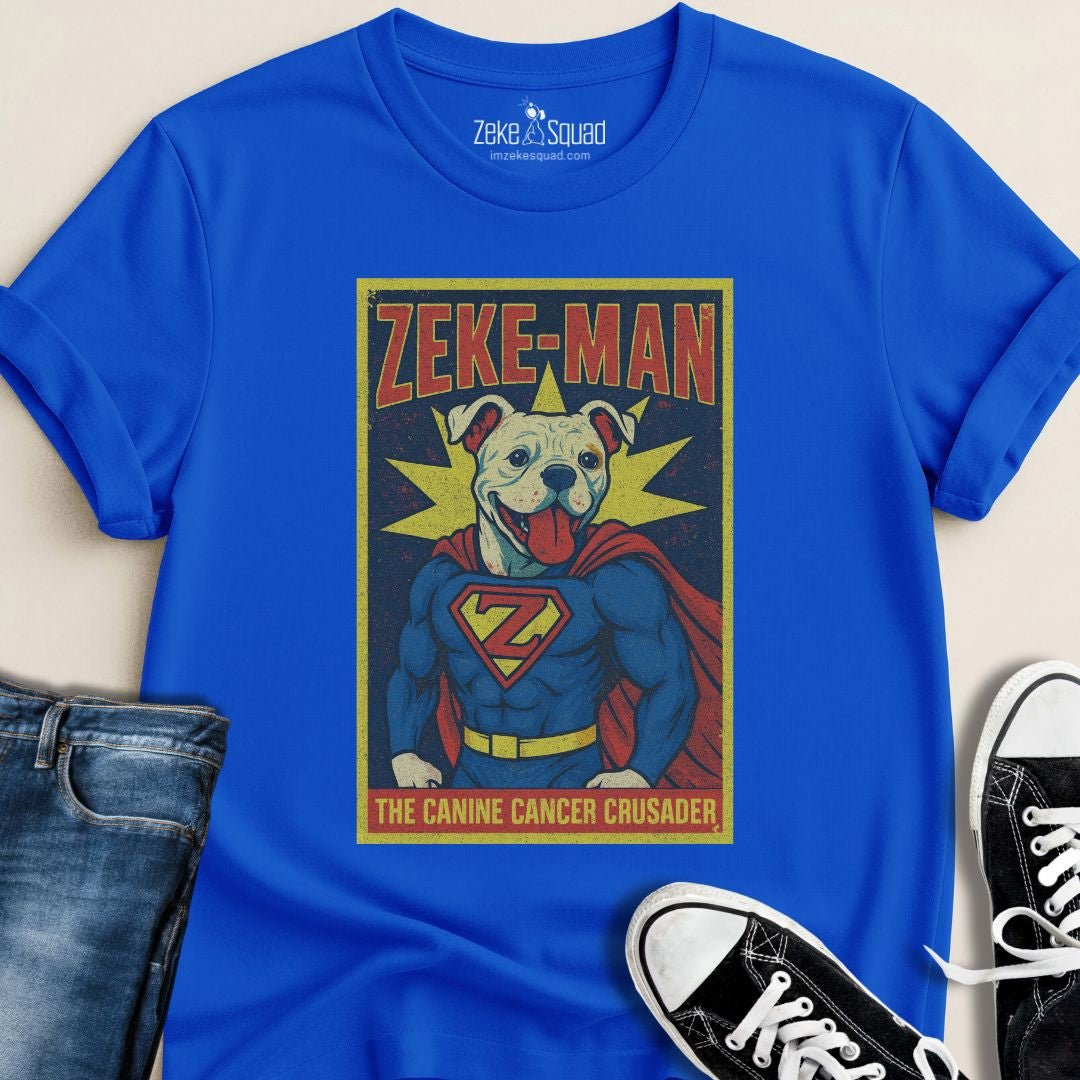 Zeke - Man the Canine Crusader T-shirt - Zeke Squad