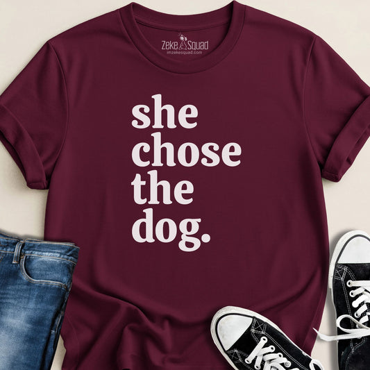 She chose the dog T-shirt - Zeke Squad