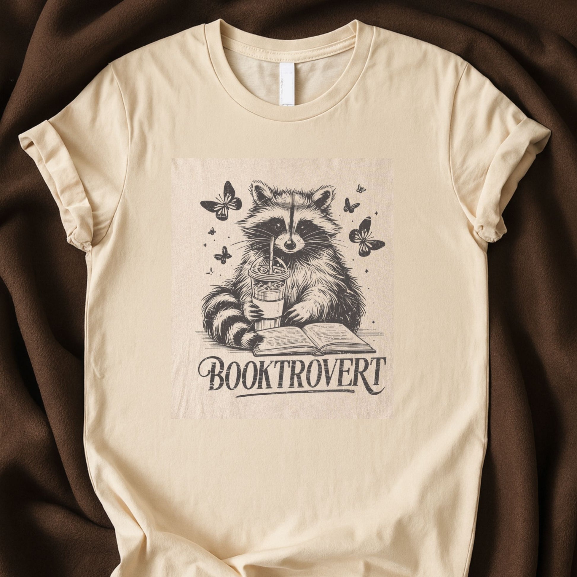 Booktrovert Raccoon T-Shirt – Funny Introvert & Book Lover Tee - Zeke Squad