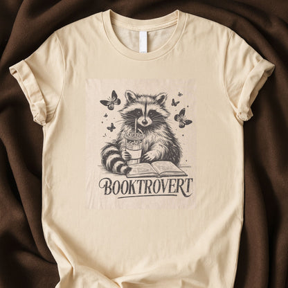 Booktrovert Raccoon T-Shirt – Funny Introvert & Book Lover Tee - Zeke Squad