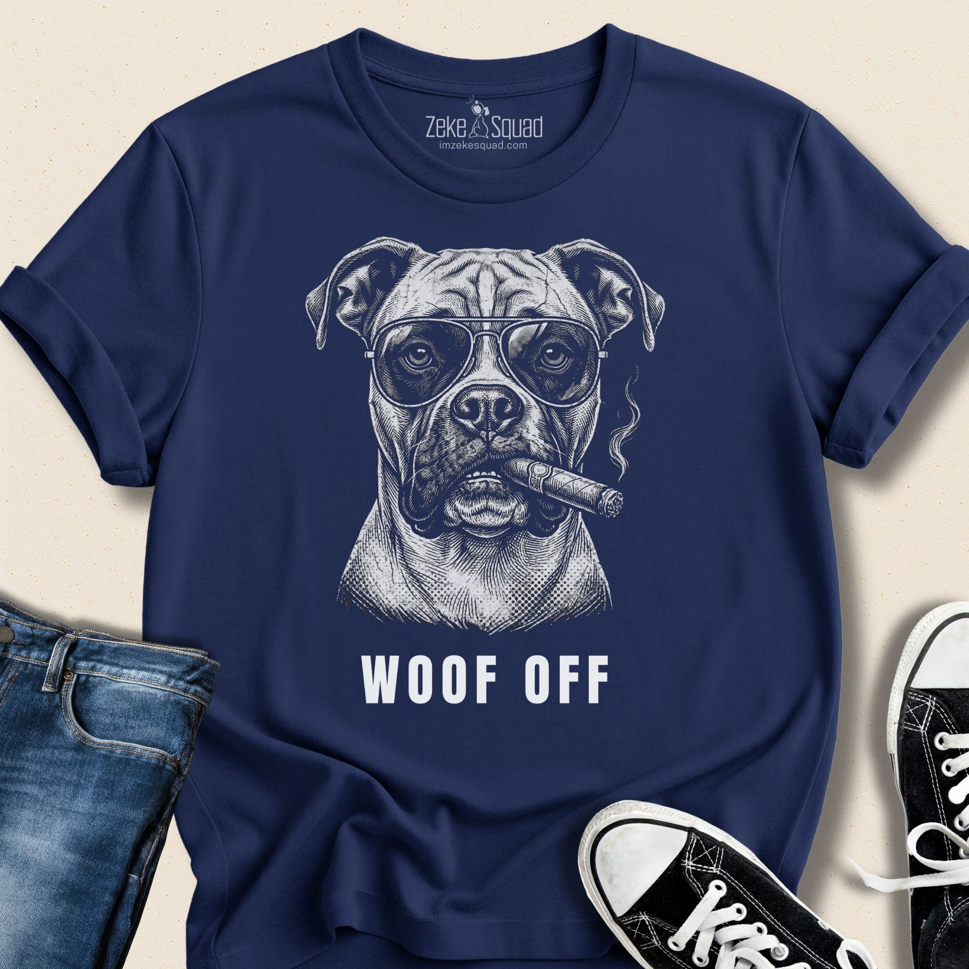 Woof Off Cool Boxer T-shirt - Zeke Squad