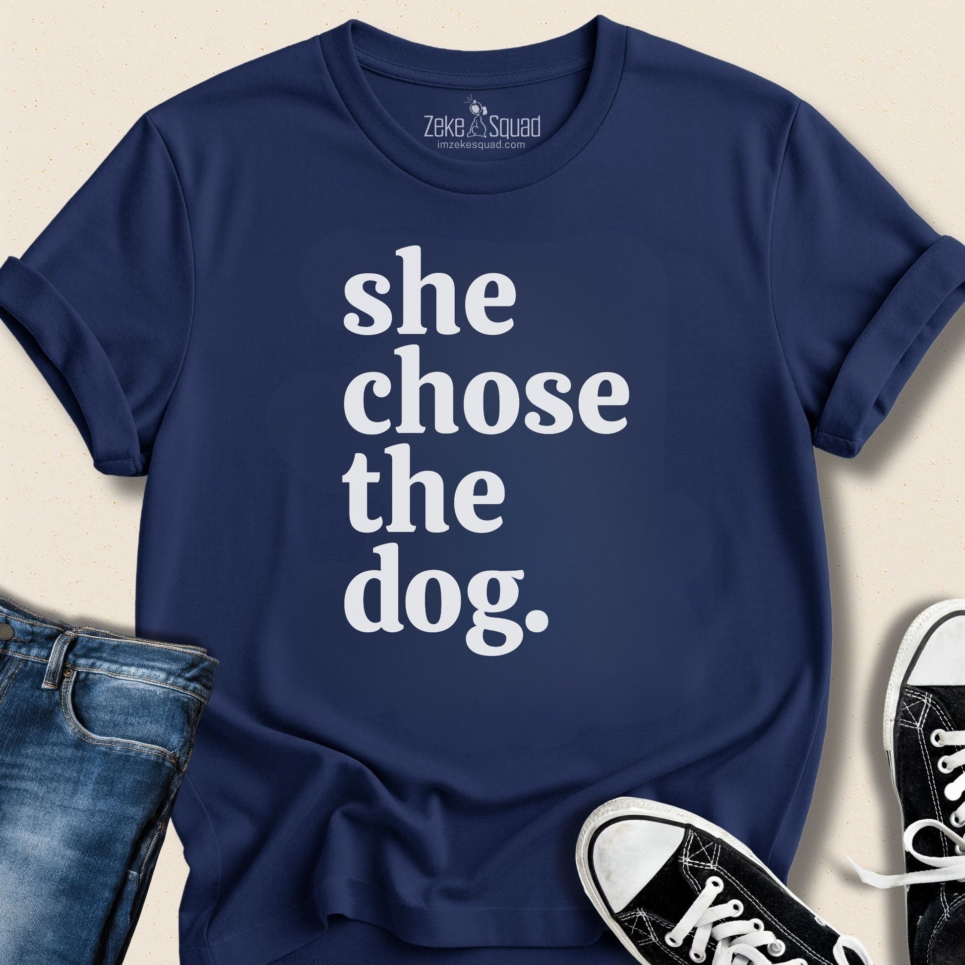 She chose the dog T-shirt - Zeke Squad