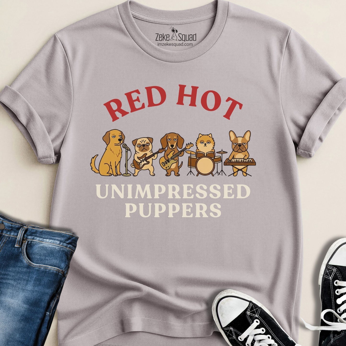 Red Hot Unimpressed Puppers T-shirt - Zeke Squad
