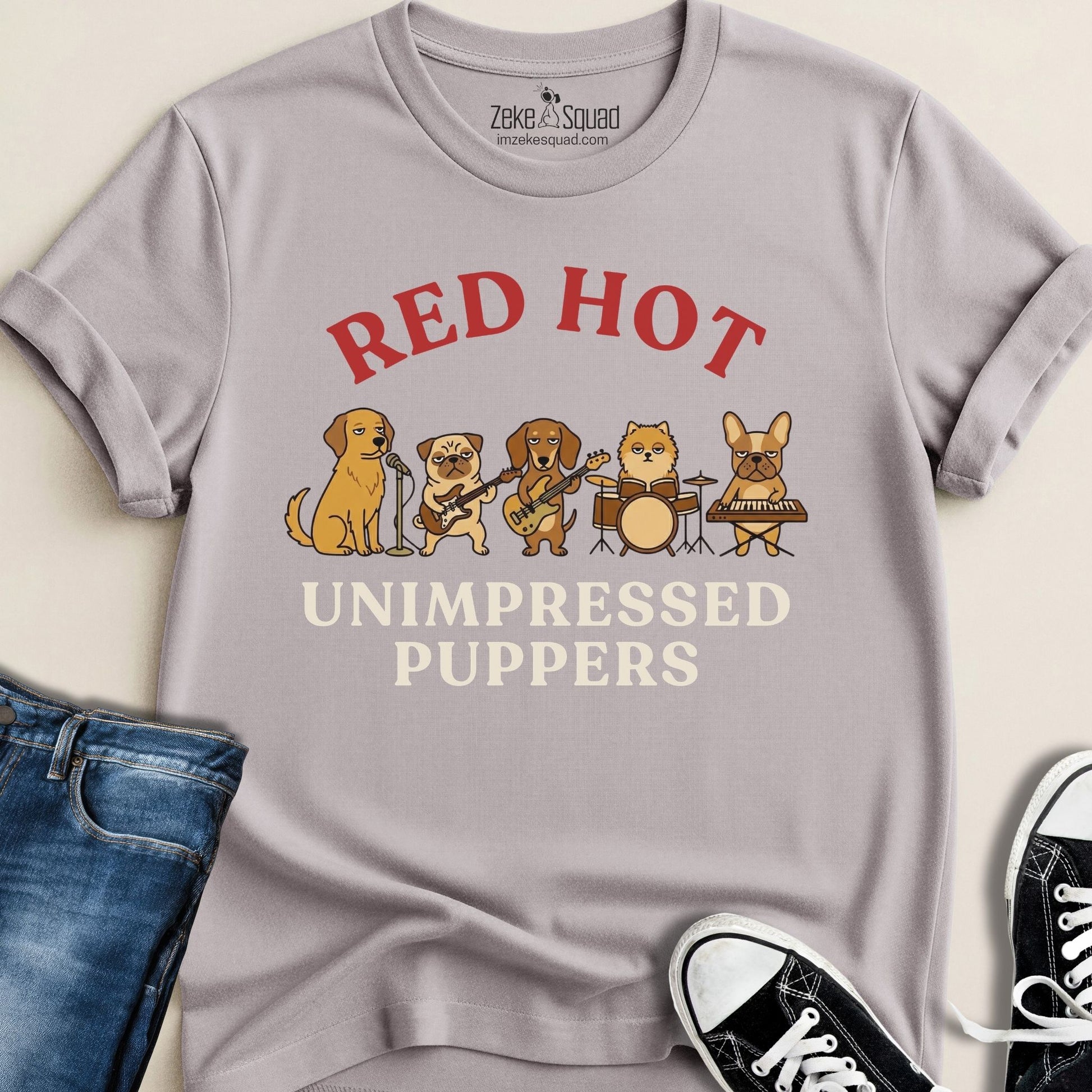 Red Hot Unimpressed Puppers T-shirt - Zeke Squad