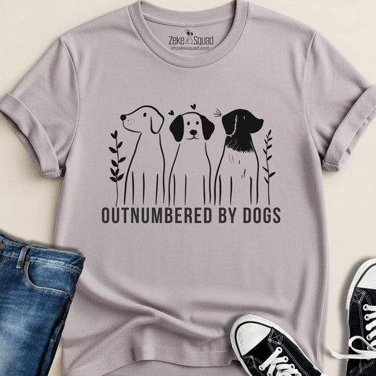 Outnumbered By Dogs T-shirt - Zeke Squad