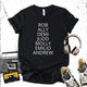 Unisex Zeke Squad T-shirt with the names “Rob, Ally, Demi, Judd, Molly, Emilio, Andrew” in bold retro style, a tribute to 80s Brat Pack movie stars.