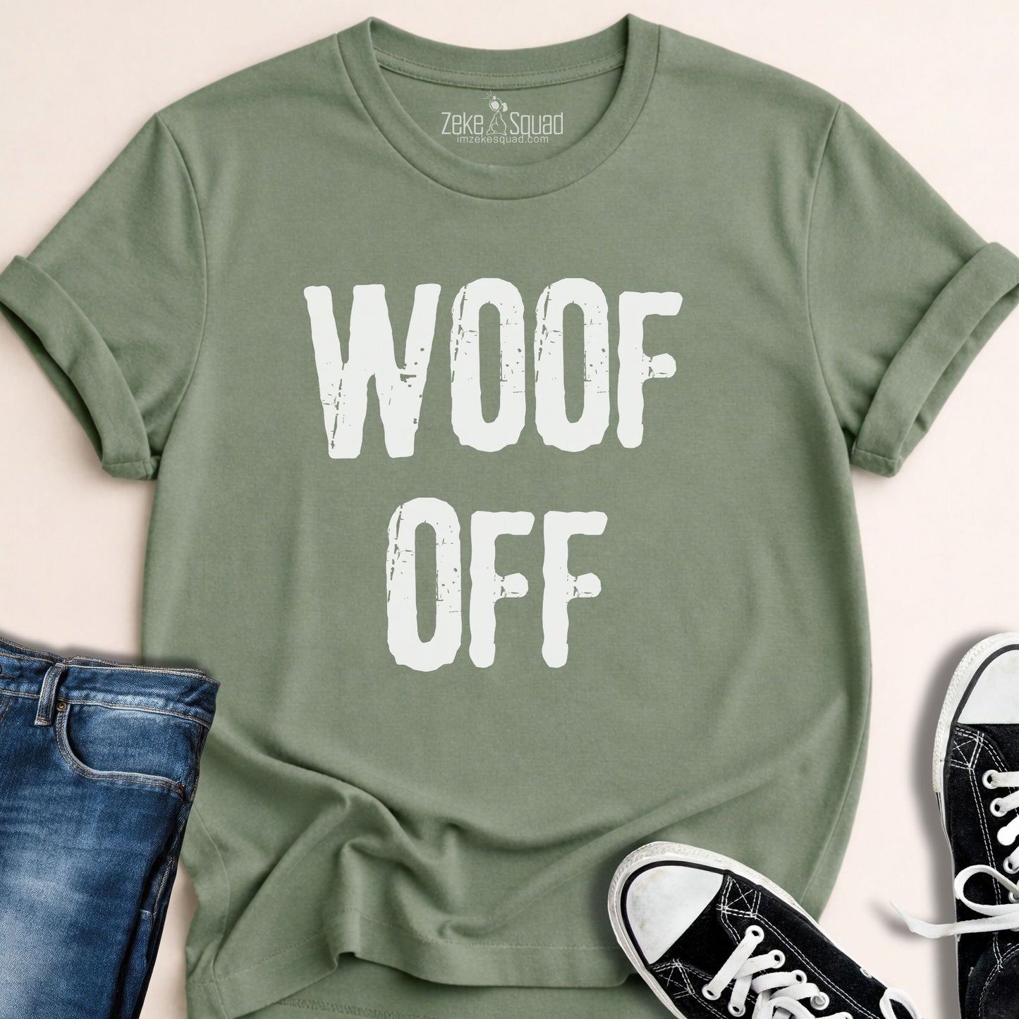 Woof Off Grunge Style T-shirt - Zeke Squad