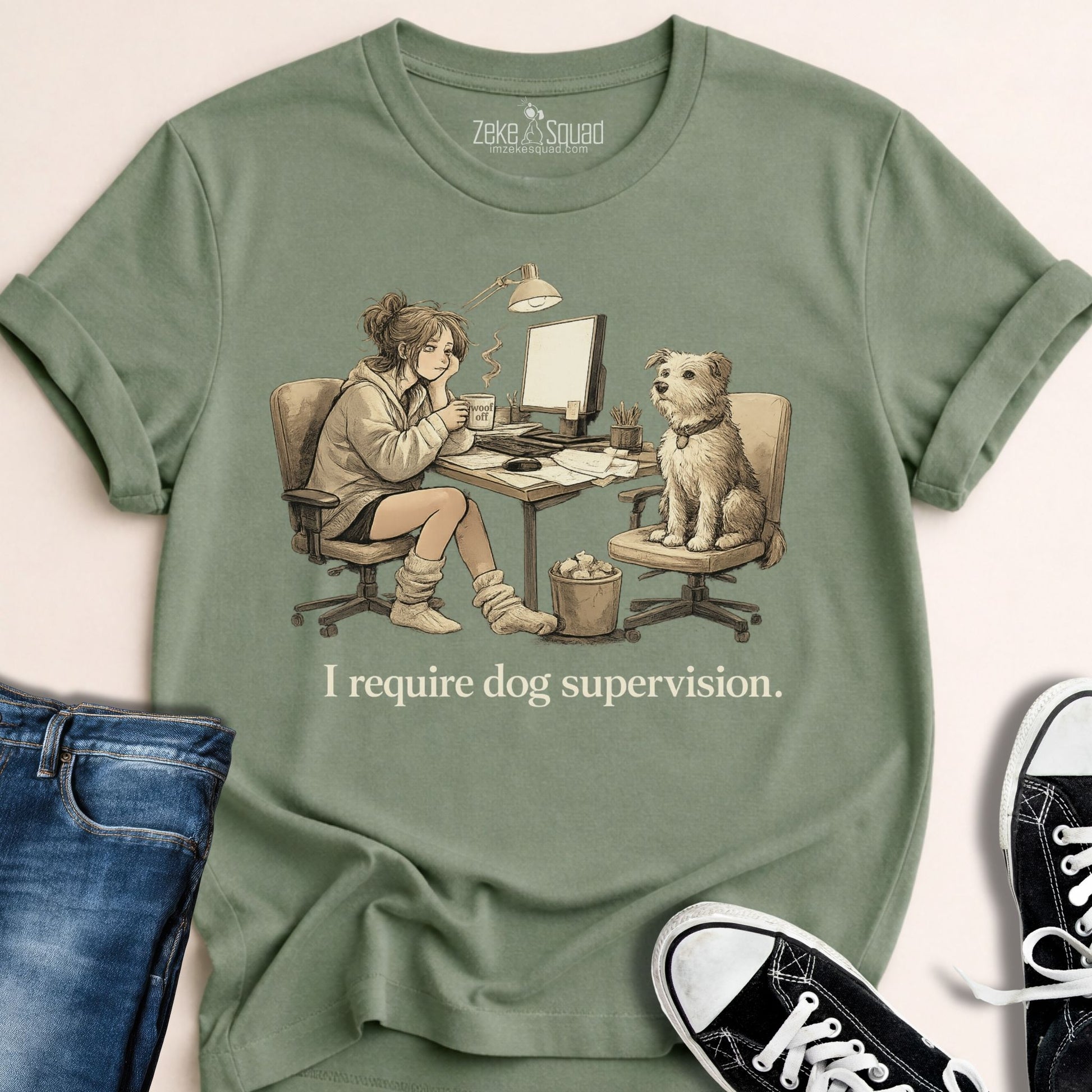 I Require Dog Supervision T-shirt - Zeke Squad