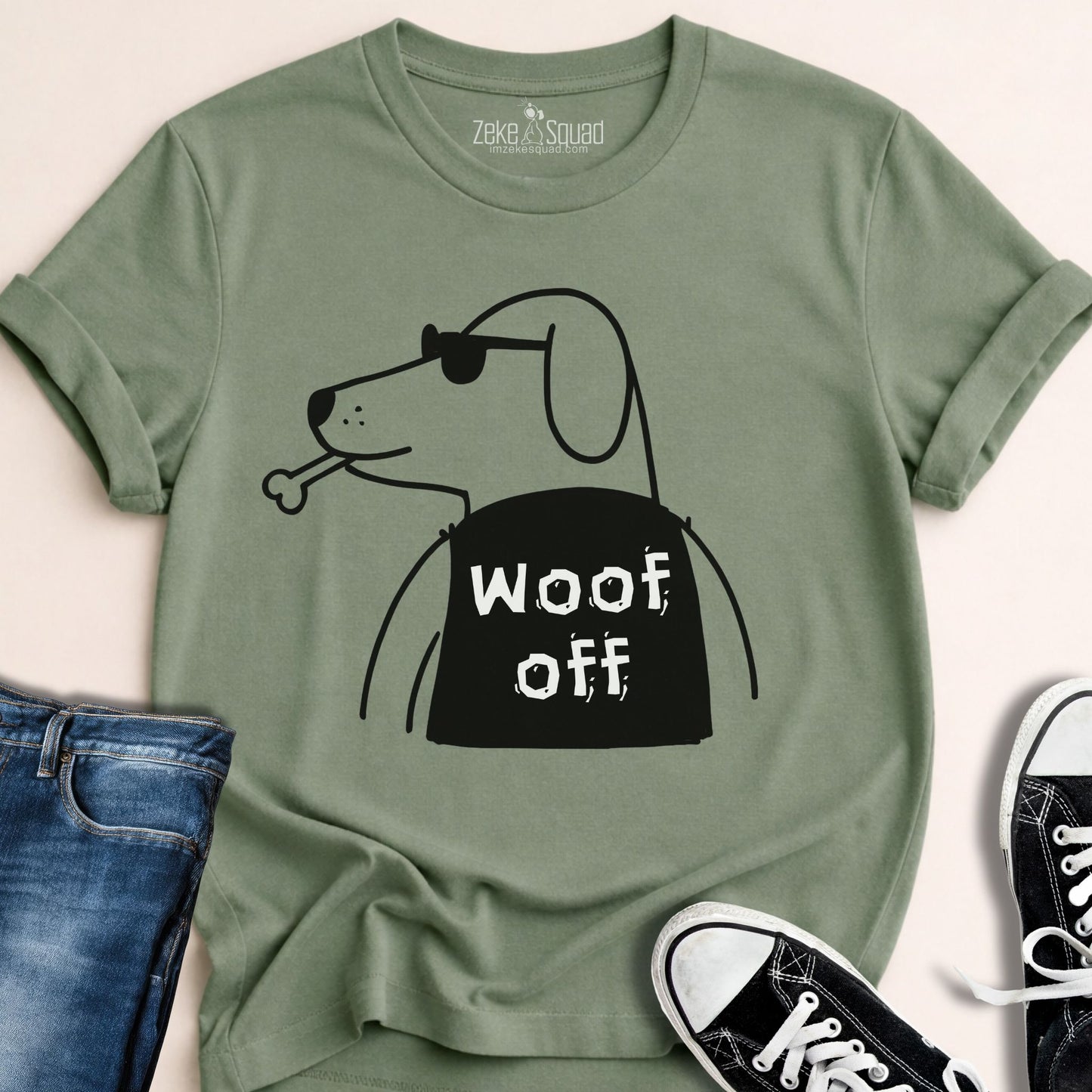 Woof Off Punk Dog T-shirt - Zeke Squad