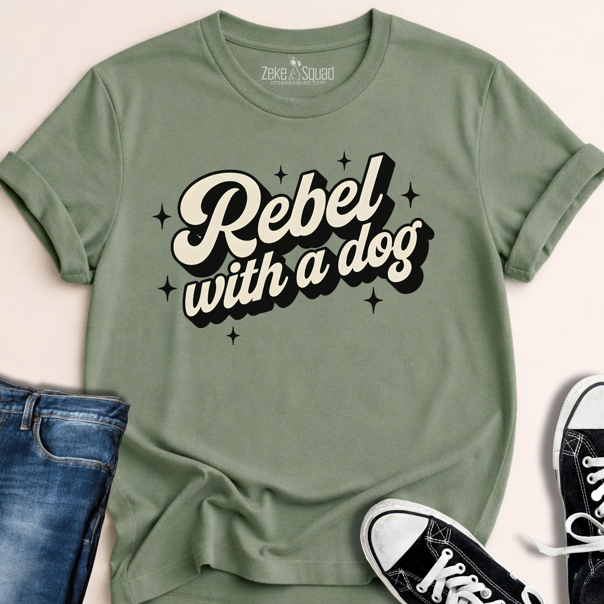 Rebel With a Dog T-shirt - Zeke Squad
