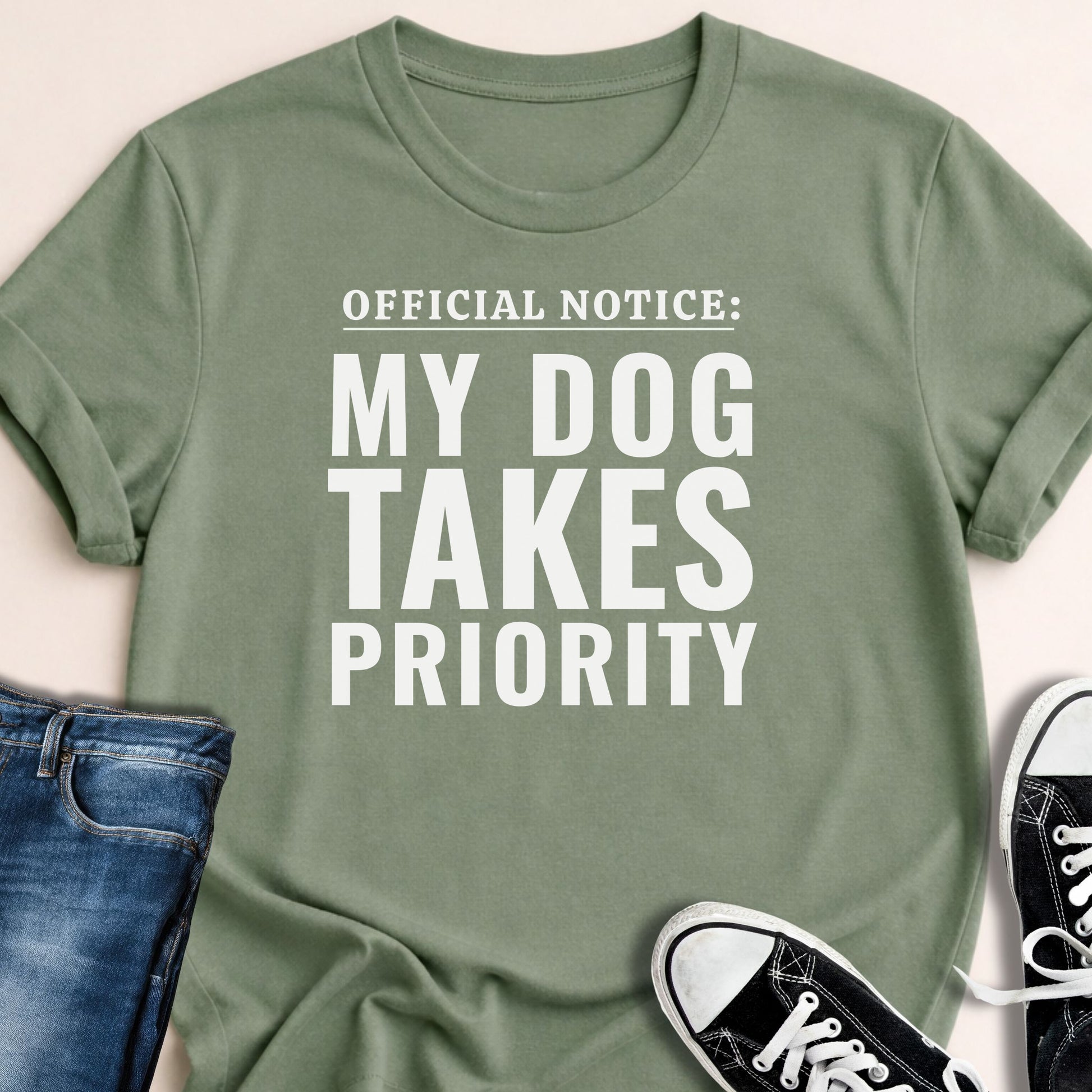 Official Notice My Dog Takes Priority T-shirt - Zeke Squad