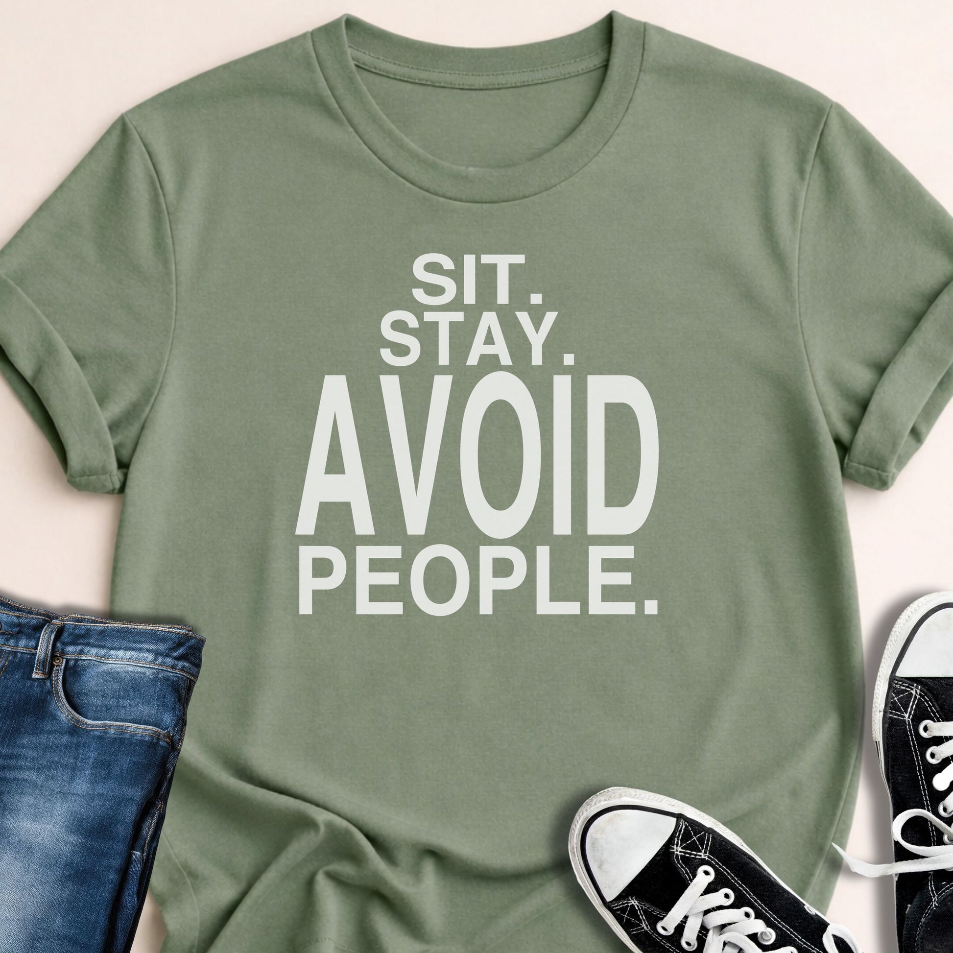 Sit. Stay. Avoid People T-shirt - Zeke Squad