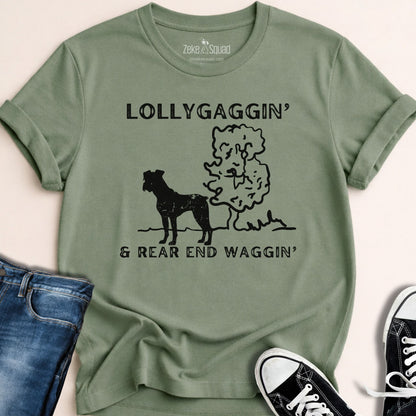 Lollygaggin' and Rear End Waggin' T-shirt - Zeke Squad