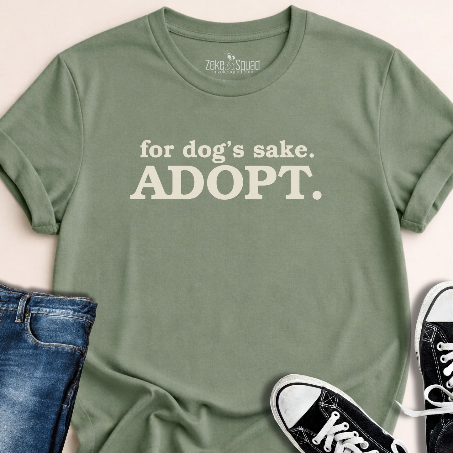 For Dog's Sake. Adopt T-shirt