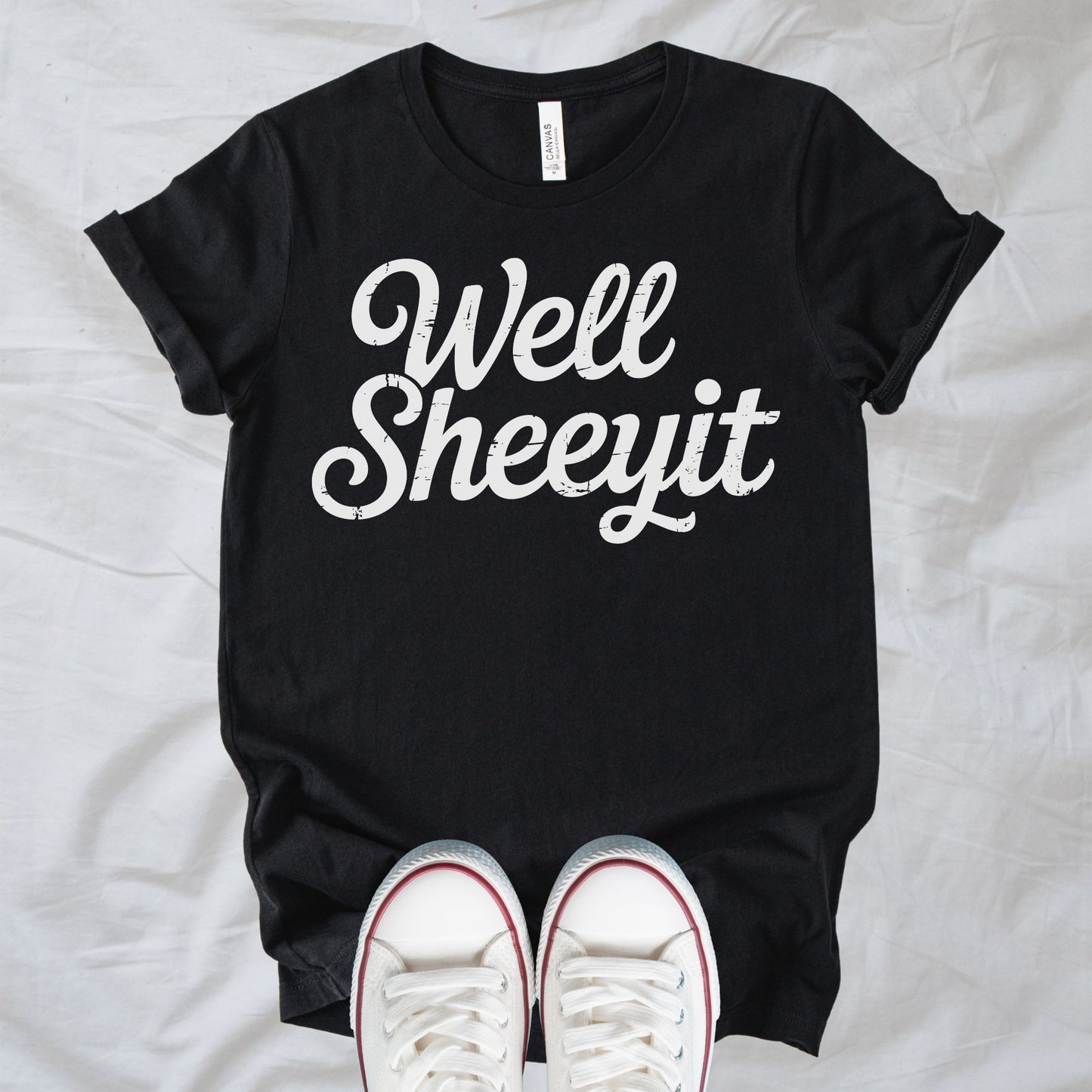 Unisex Zeke Squad T-shirt with the phrase “Sheeyit,” a funny expression for life’s daily frustrations.