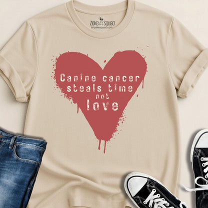 Canine Cancer Steals Time Not Love T-shirt Canine Cancer Awareness - Zeke Squad