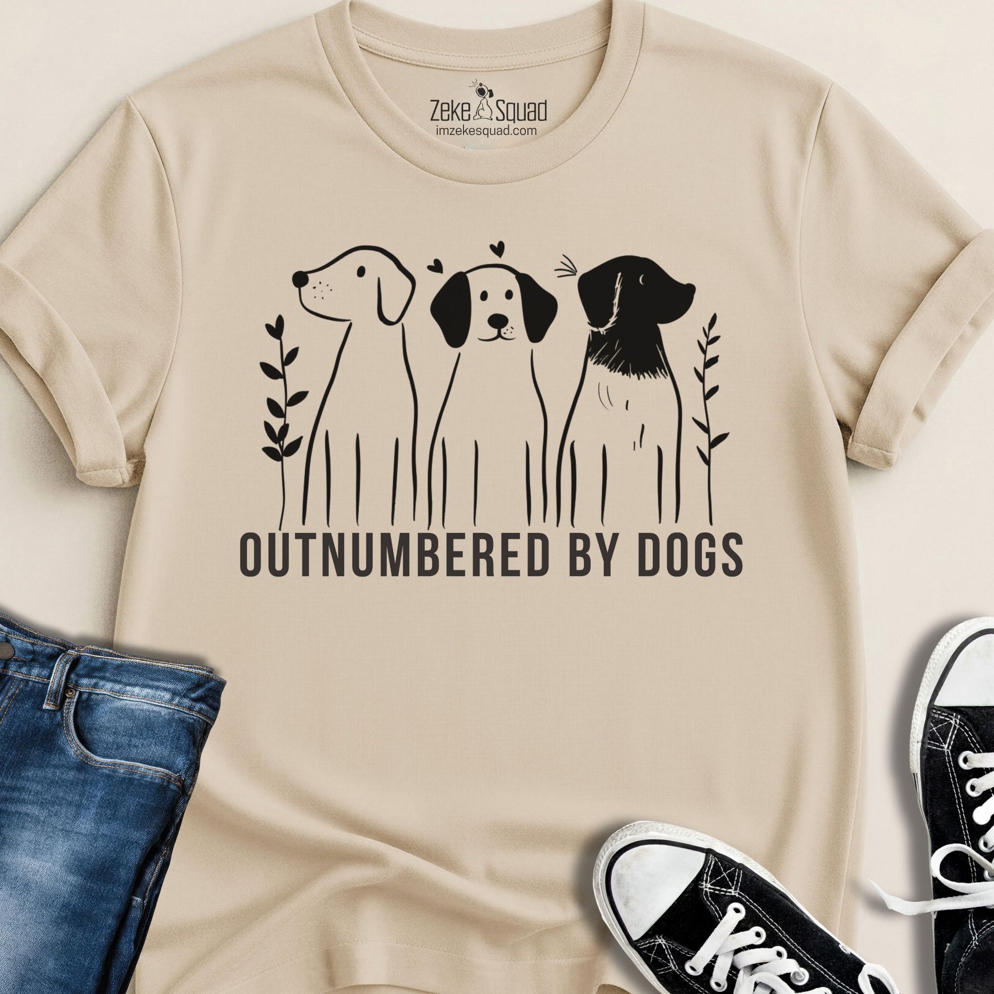 Outnumbered By Dogs T-shirt - Zeke Squad