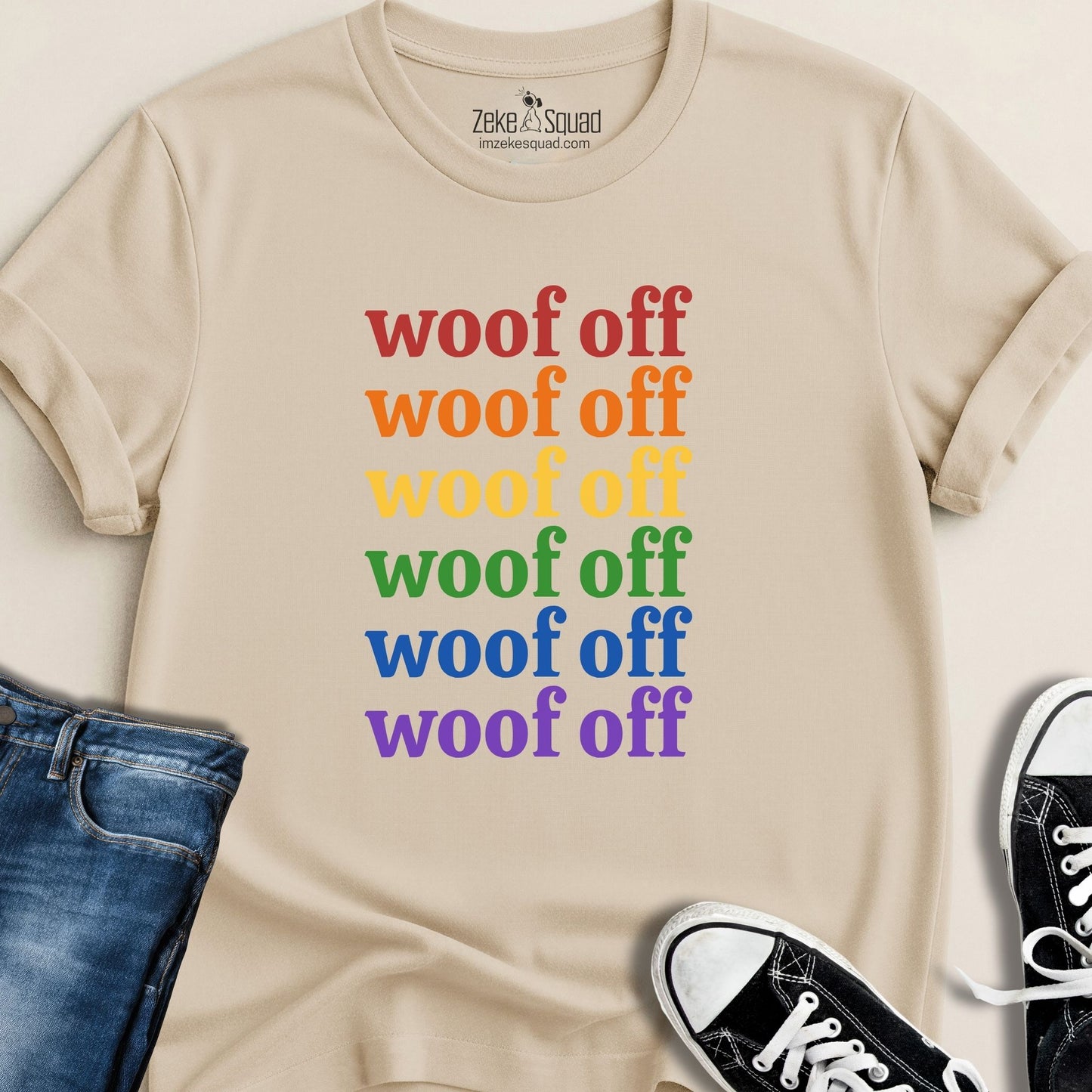 Woof Off Rainbow T-shirt