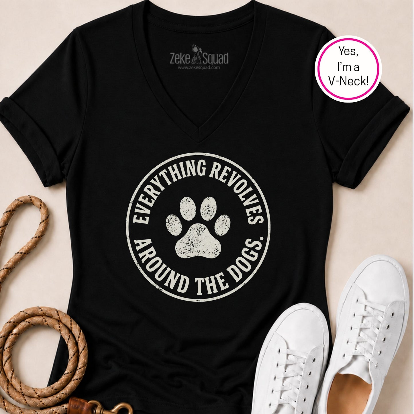 Everything Revolves Around the Dogs V-Neck